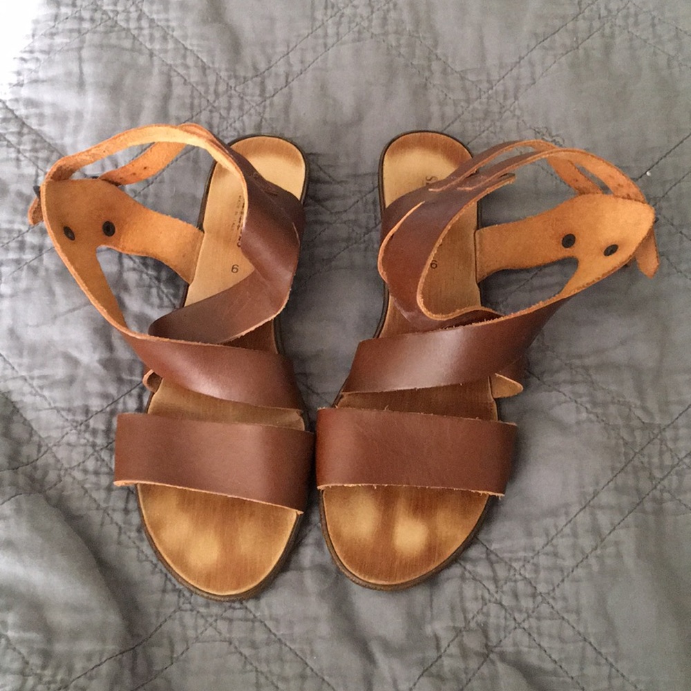 Leather Wedge Sandal